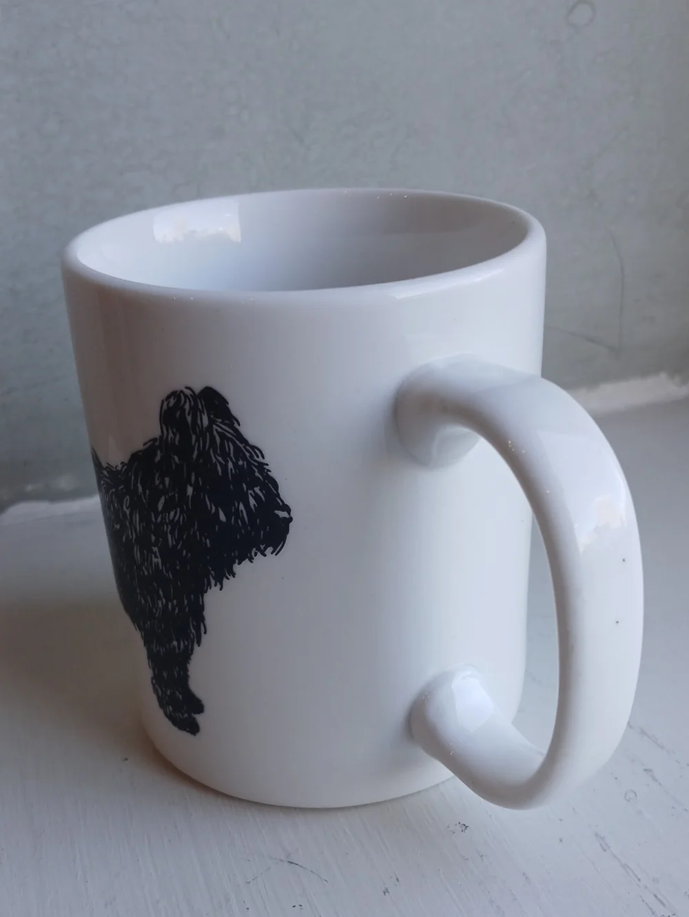 Vintage Briard Mug  singed Cindy Farmer 1986